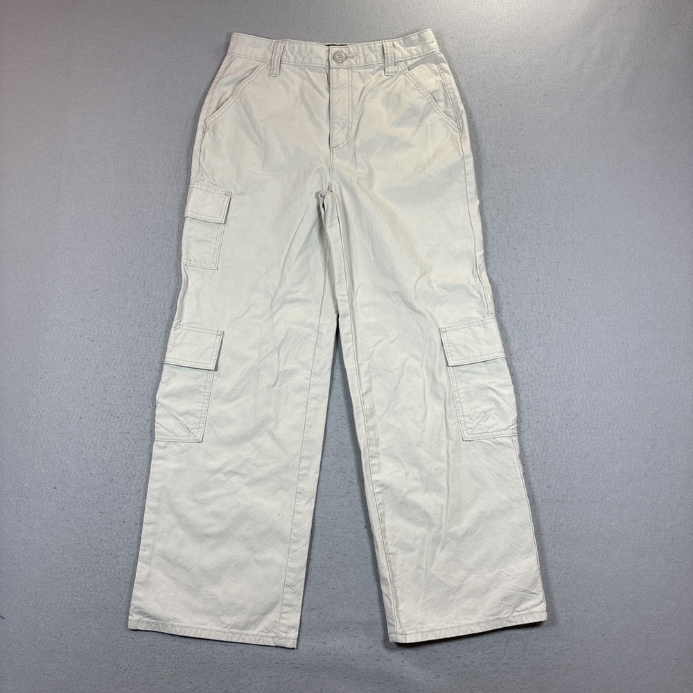 ASOS‎ DESIGN Women's 8 Khaki Beige Wide Leg Cargo Pants Utility Skater Grunge